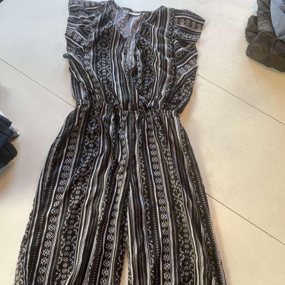 black and white romper